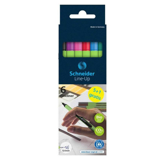 Schneider Line-Up Fineliner - Etui van 6 Stuks - 24Papershop