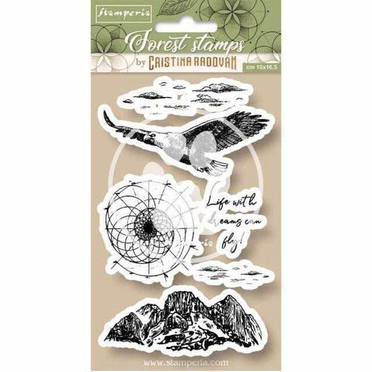 Stamperia HD Natural Rubber Stamp - Forest Eagle - 24Papershop
