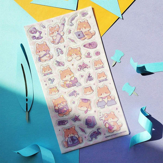 Stickii Sticker Studious Shibas - 24Papershop