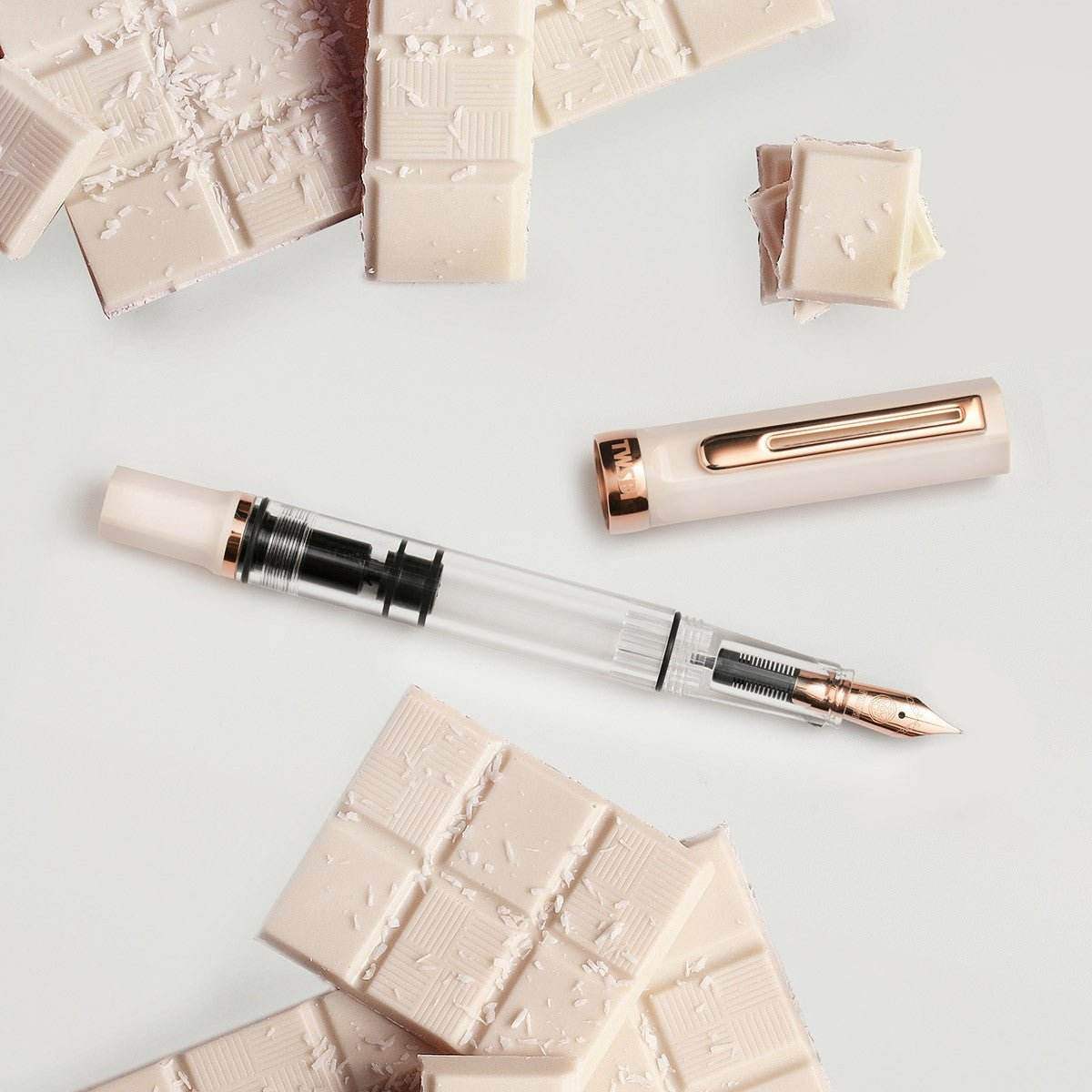 TWSBI Eco Fountain Pen Creme with Rose Gold - Extra Fine - 24Papershop
