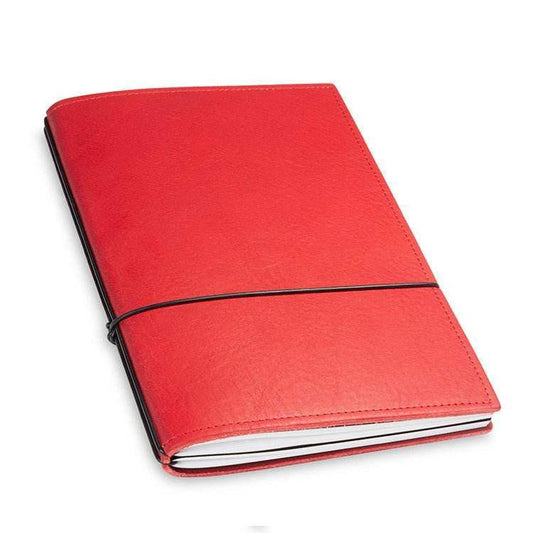 X17 Notebook A5 Leder Natur Rood - 2 katernen - 24Papershop