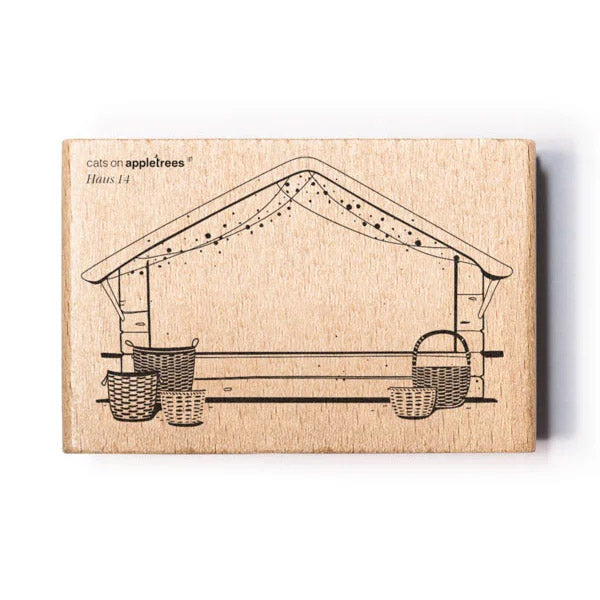 Cats on Appletrees Stamp House 14 Market Stall Outline