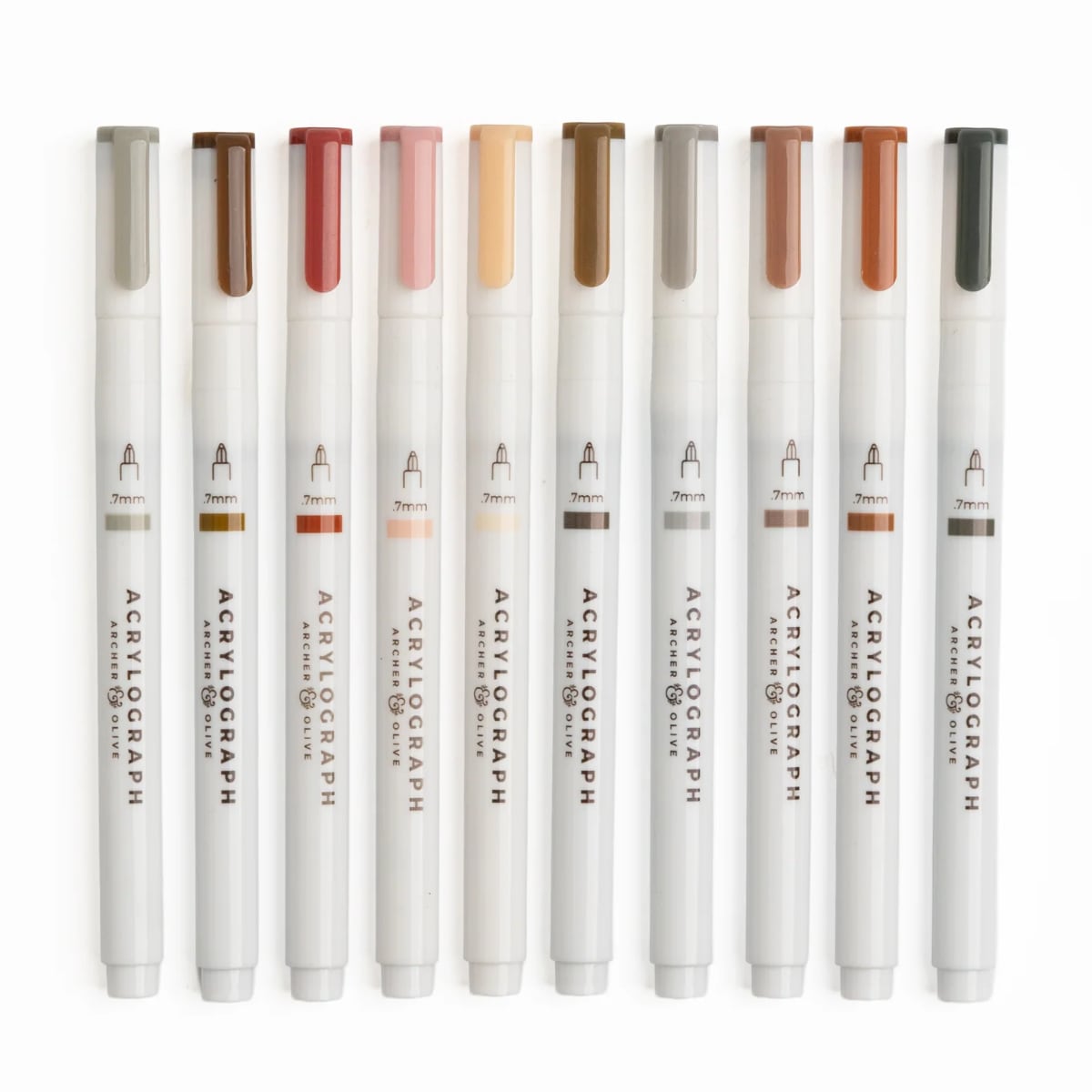 Archer & Olive Acrylographs Quiet Corners - 07mm - Set van 10 stiften