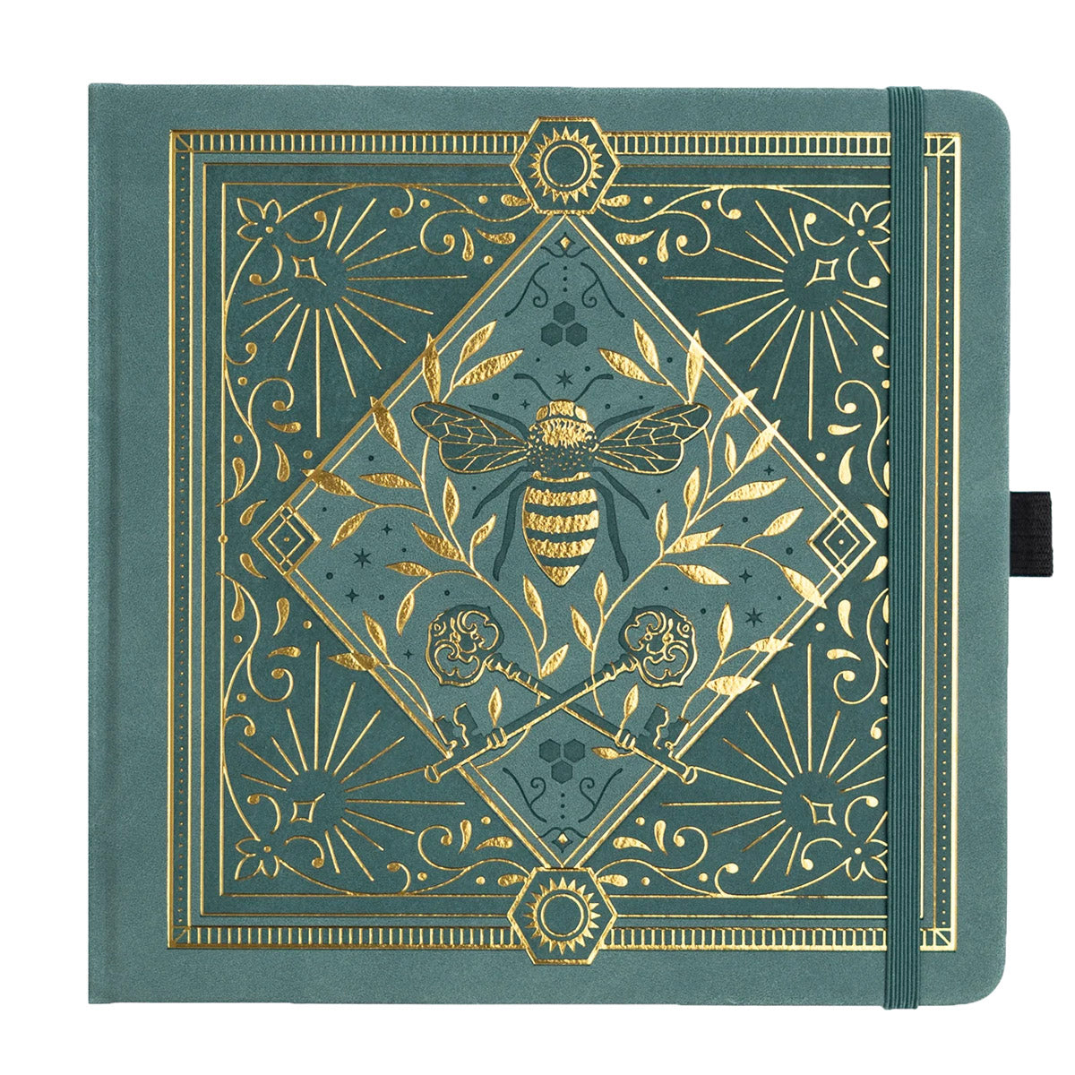 Archer & Olive Bullet Journal Keeper of the Bees in Soft Teal Square Dot Grid - Cover op een witte achtergrond
