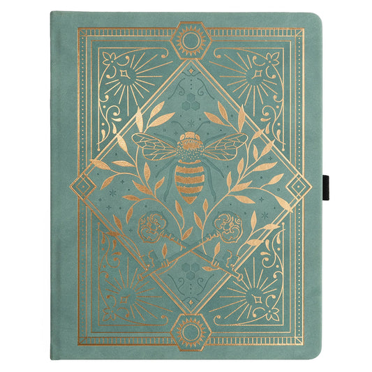 Archer & Olive Bullet Journal Keeper of the Bees in Soft Teal LS Dot Grid - Cover op een witte achtergrond