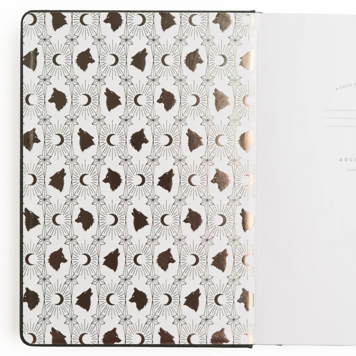 Archer & Olive Bullet Journal Wolf in the Night - Binnenkant van de cover van de journal