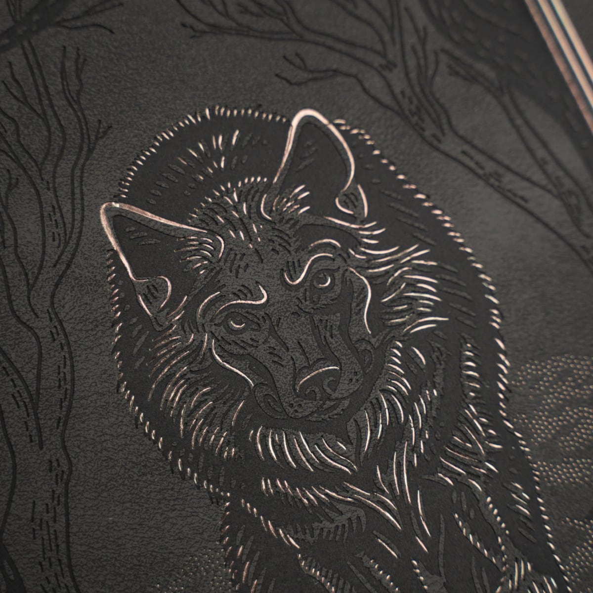Archer & Olive Bullet Journal Wolf in the Night - Detail van de cover