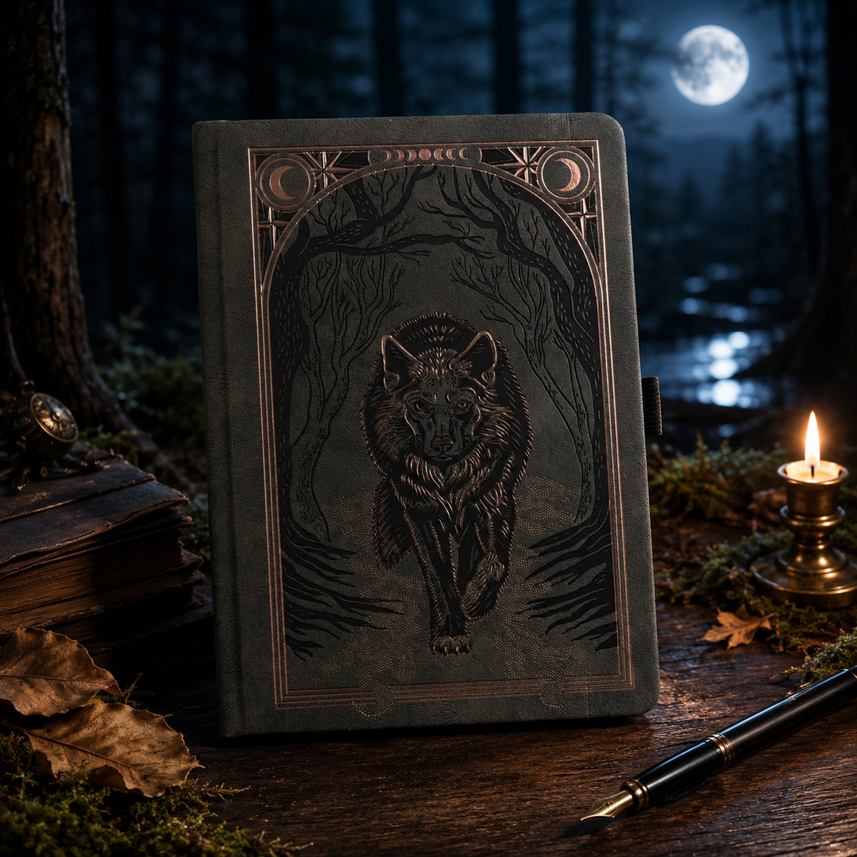 Archer & Olive Bullet Journal Wolf in the Night - Sfeerfoto