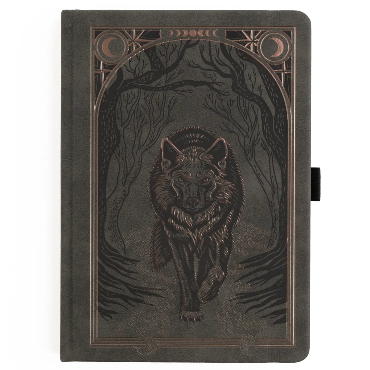Archer & Olive Bullet Journal Wolf in the Night A5 Dot Grid - Voorkant van de journal