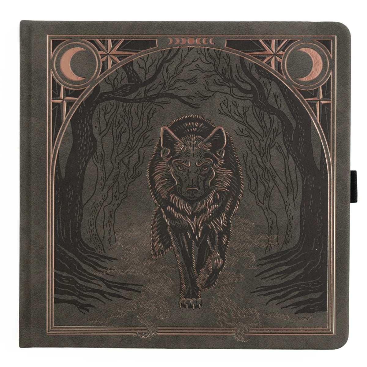 Archer & Olive Bullet Journal Wolf in the Night Square Dot Grid - Voorkant van de journal
