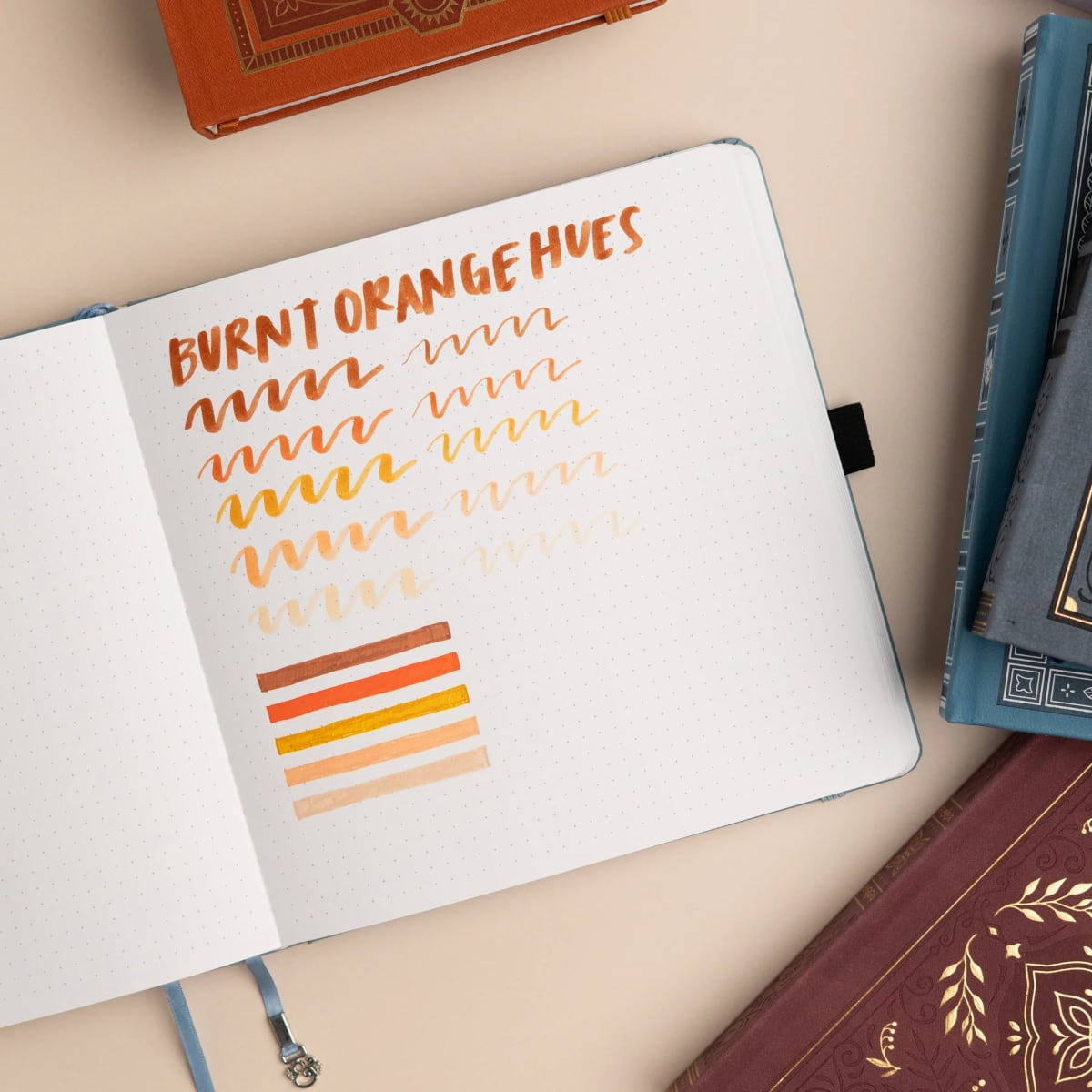 Archer & Olive Acrylographs & Calliograph Burnt Orange Hues - Overzicht van de kleuren