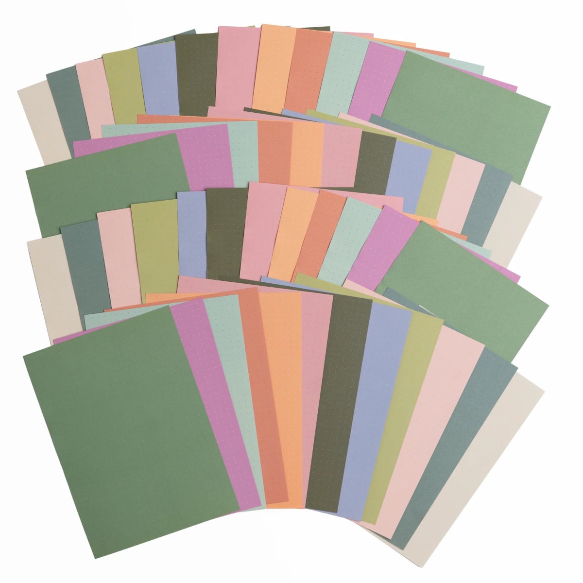 Archer & Olive Colorful Dot Grid Paper Book - Voorbeeld van alle papieren