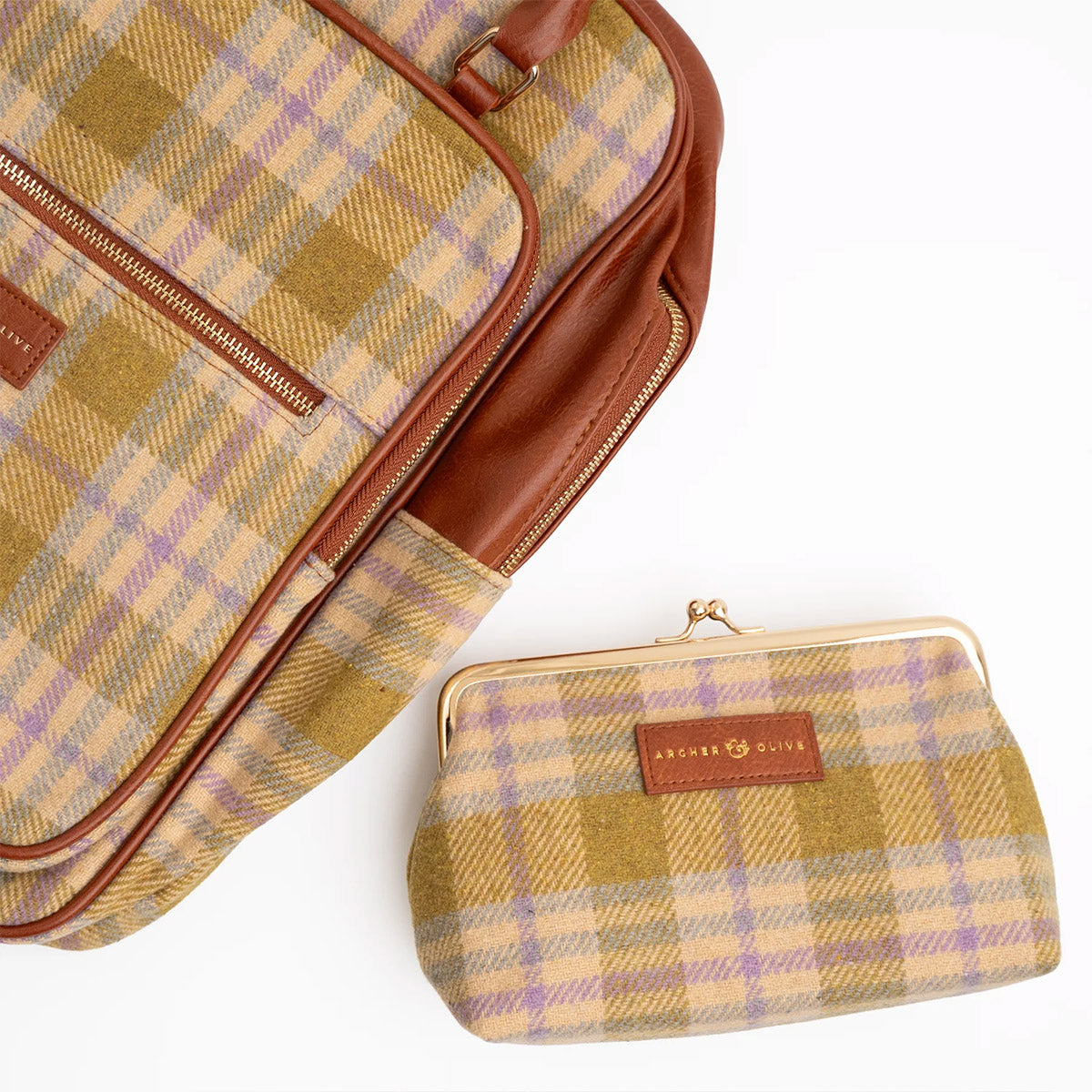 Archer & Olive Forest Findings Plaid Kiss-Lock Pouch