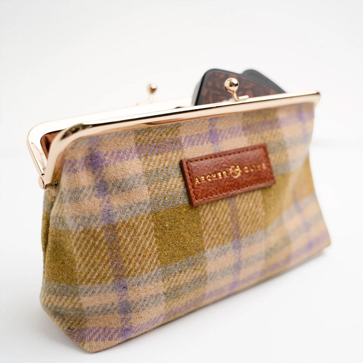 Archer & Olive Forest Findings Plaid Kiss-Lock Pouch