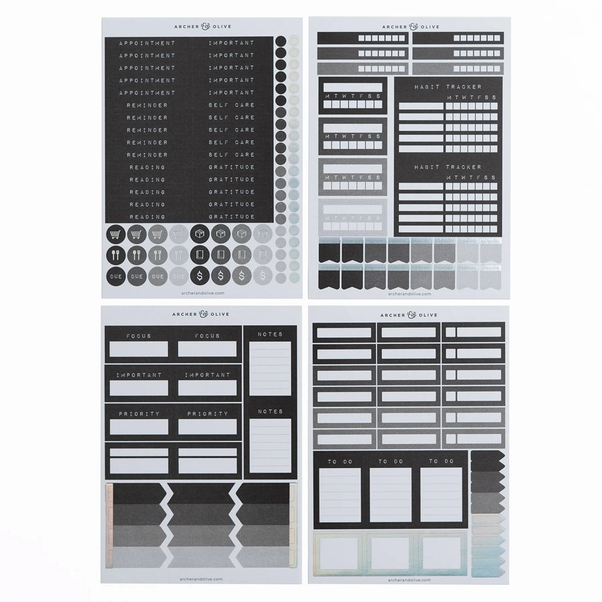 Archer & Olive Stickers - Ink & Type Planning Set