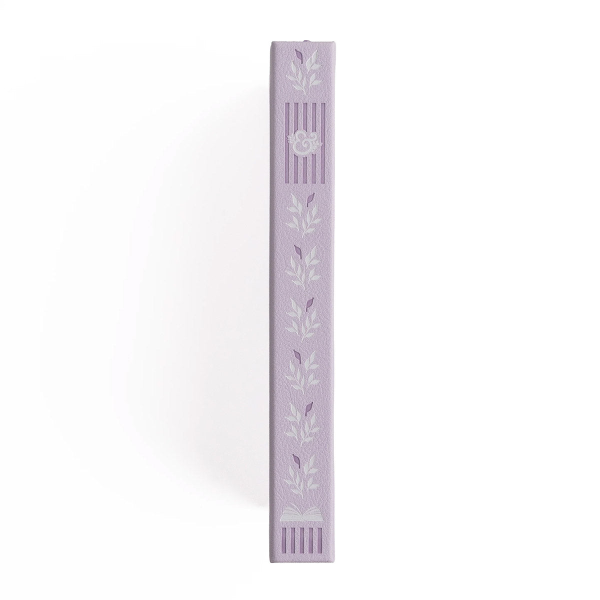 Archer & Olive Reading Journal Vintage Library in Lilac - Zijkant van de reading journal