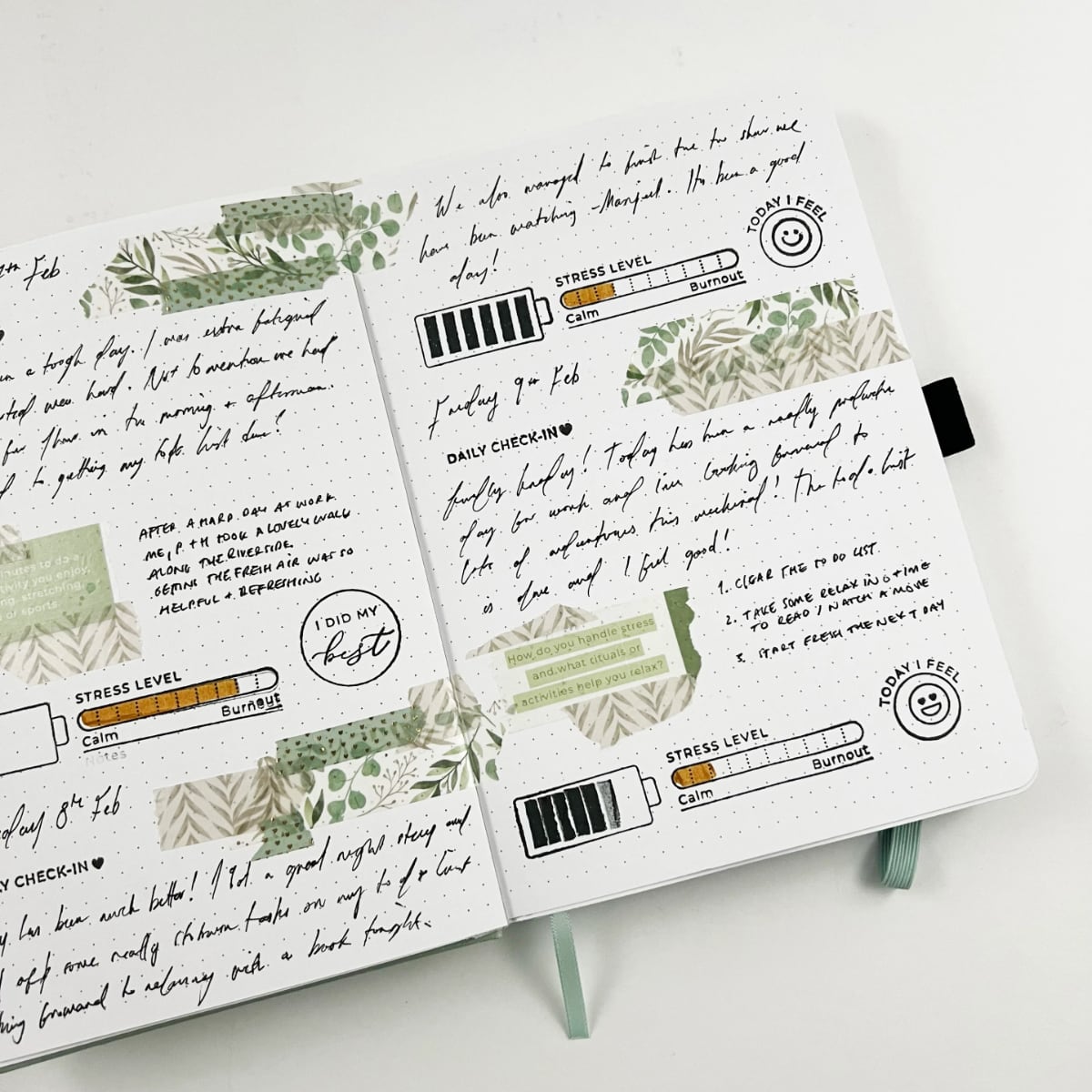 Archer & Olive Stamp Set - Self Care Box - Voorbeeld in een Bullet Journal