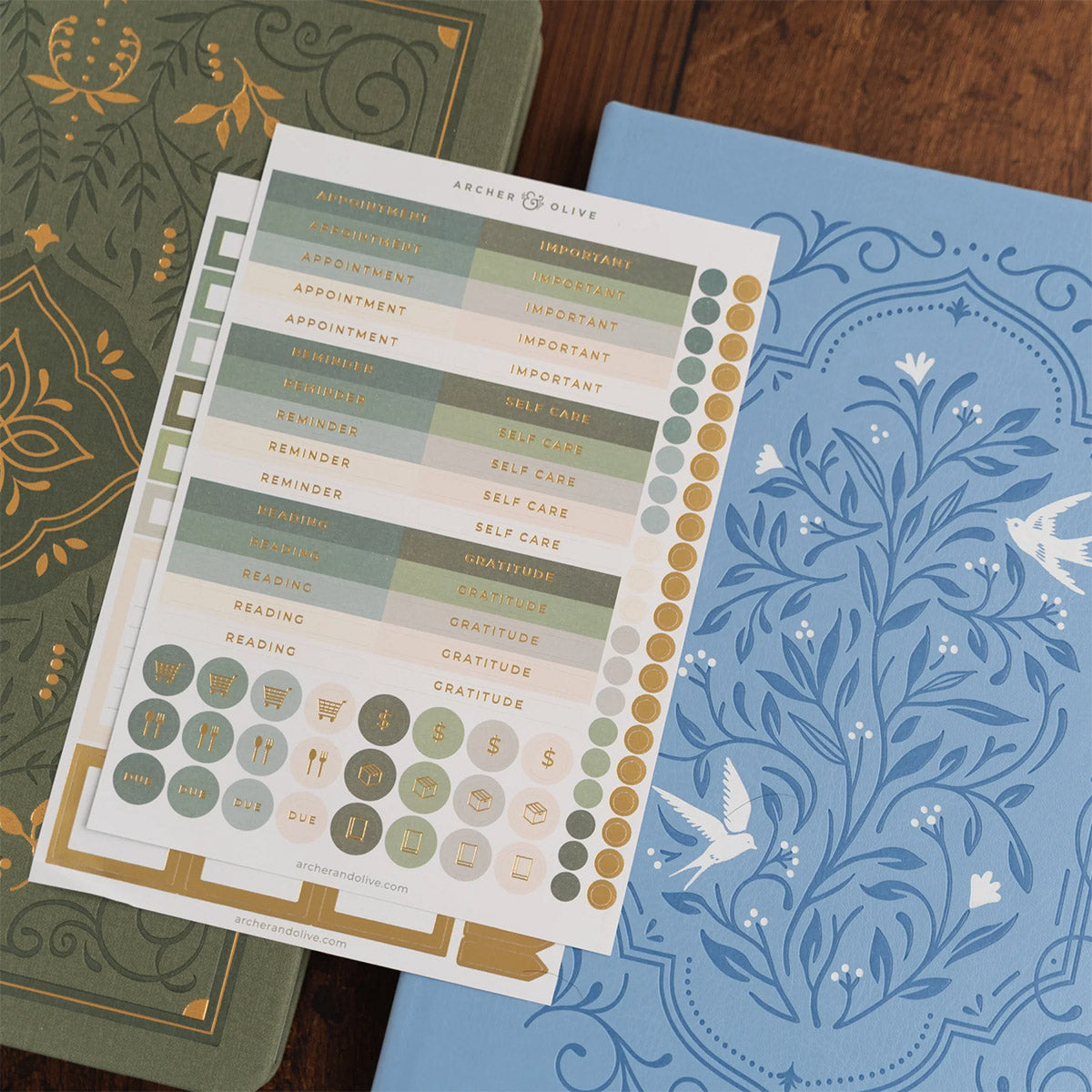 Archer & Olive Stickers - Soft Nature Planning Set