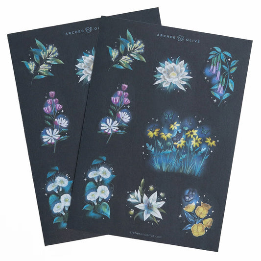 Archer & Olive Stickers - Midnight Floral