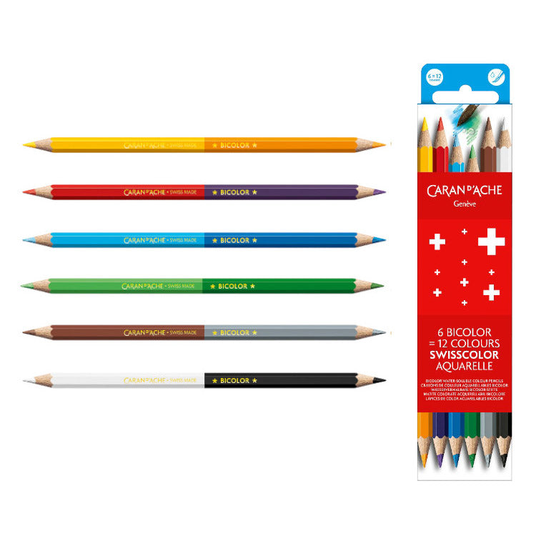 Caran d'Ache Bicolor Kleurpotloden (12 Kleuren)
