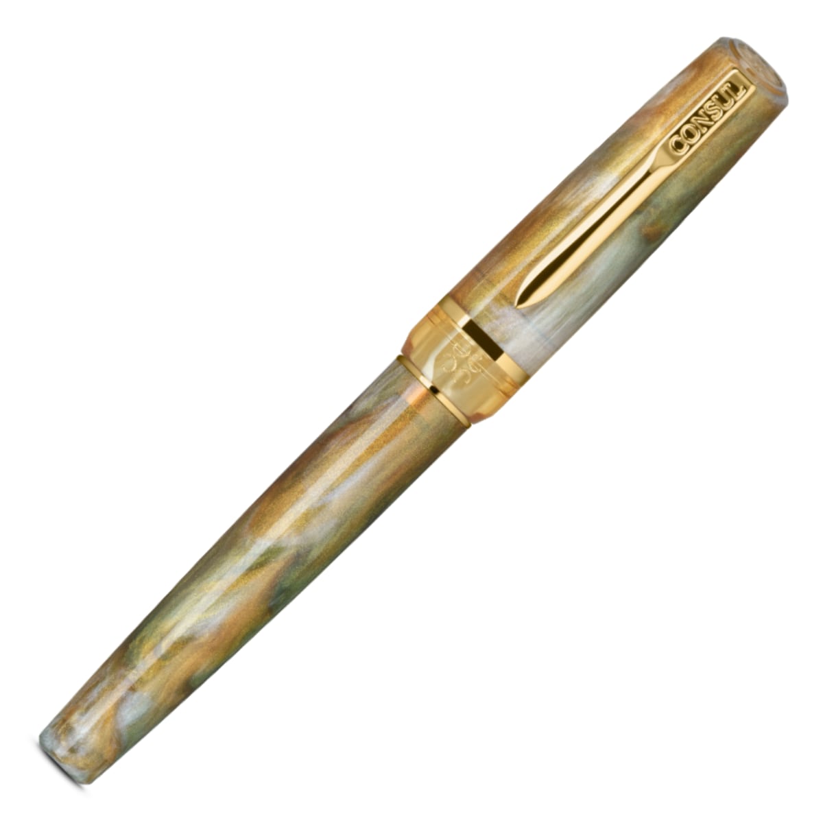 Consul Fountain Pen Elan Sage - Vulpen met dop op een witte achtergrond