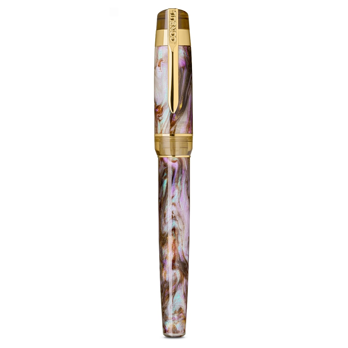 Consul Fountain Pen Guardian Oyster - Gesloten Vulpen op een Witte Achtergrond