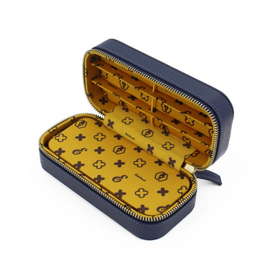 Esterbrook Six Pen Nook Dandelion Blue - Open etui op witte achtergrond