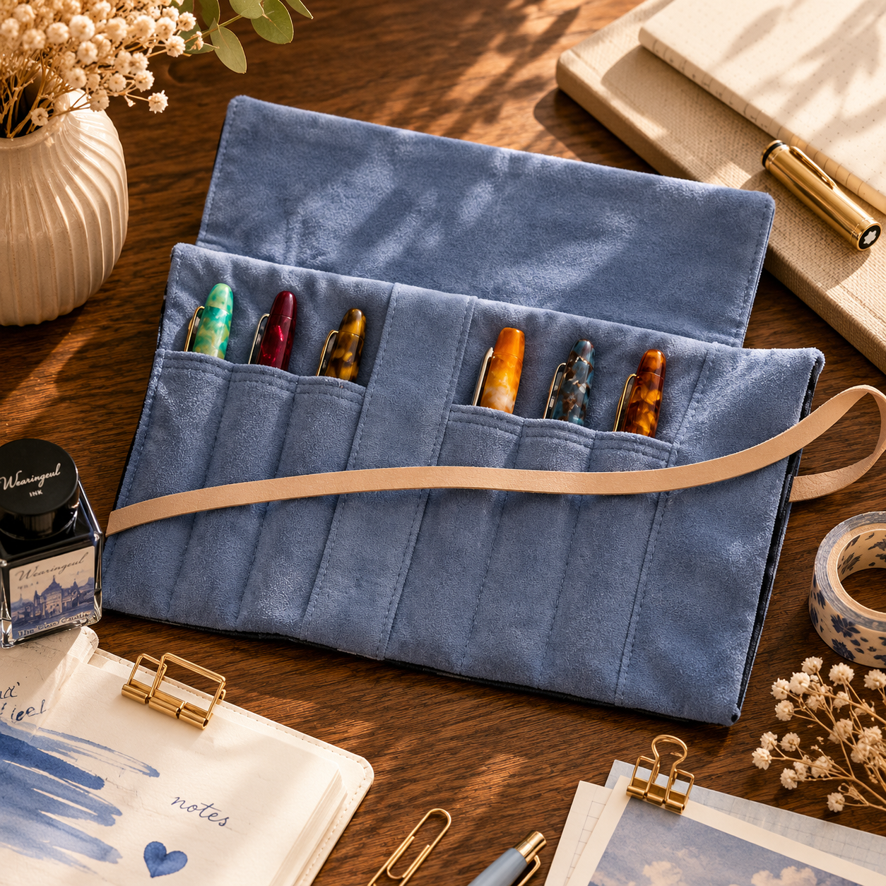 Esterbrook Pen Roll - Navy - Binnenkant