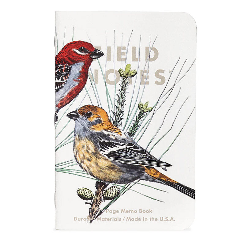 Field Notes Pack B – Pine Grosbeak, Baltimore Oriole en Flycatcher op natuurgetrouwe covers