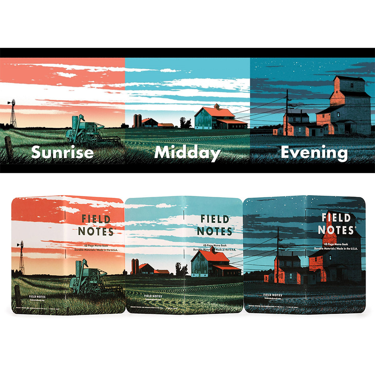 Field Notes Heartland Limited Edition notitieboekje met panoramische boerderij-illustratie