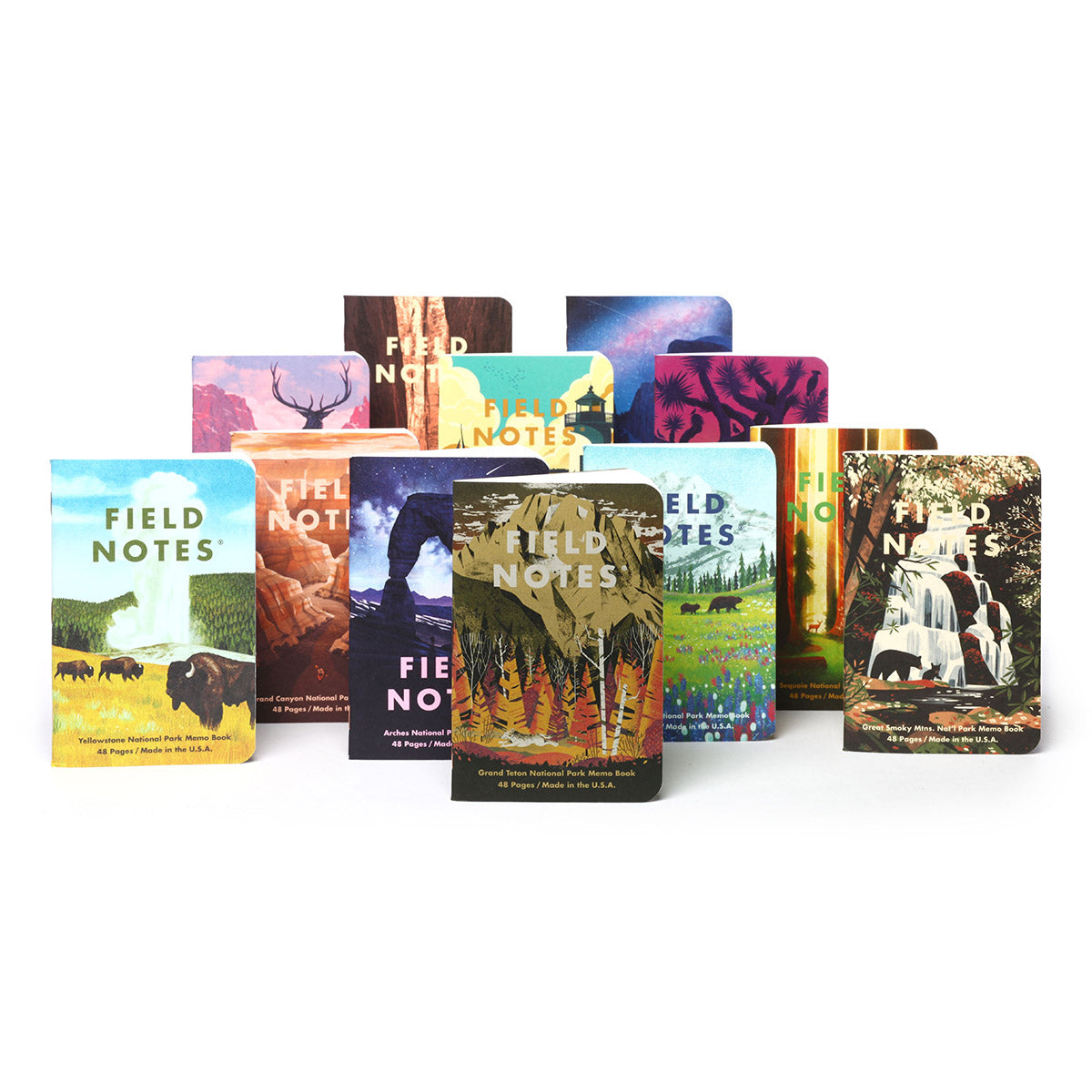 Field Notes National Parks Serie F – Glacier, Hawai‘i Volcanoes en Everglades kunstzinnige covers