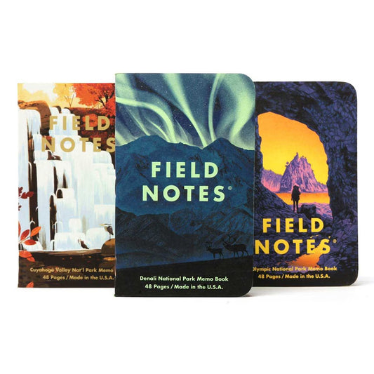 Field Notes National Parks Serie E – Denali, Cuyahoga Valley en Olympic limited edition