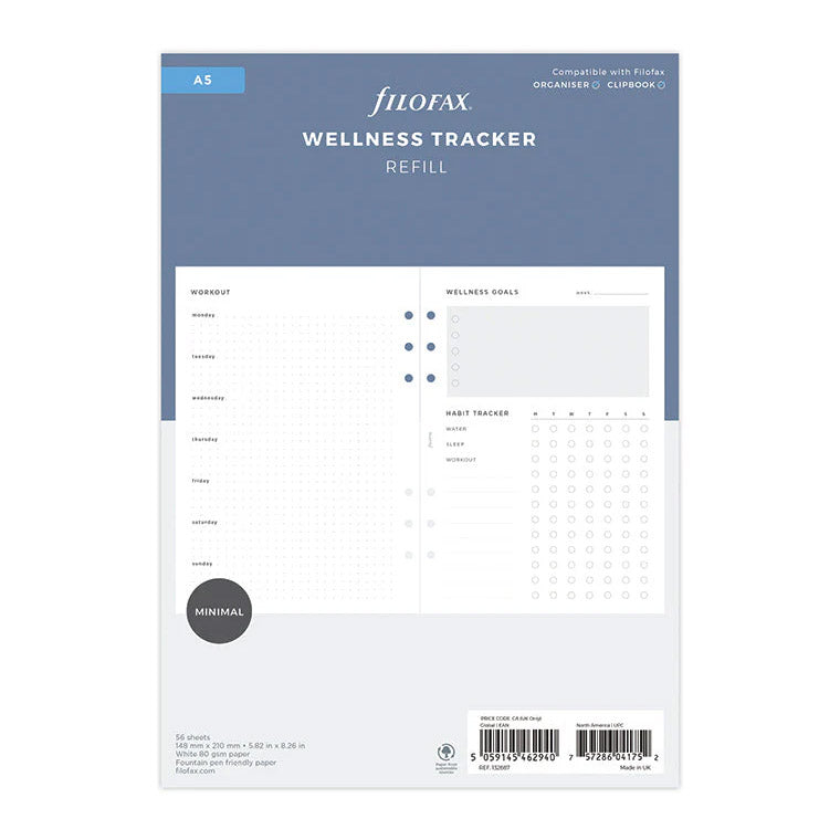 Filofax Organiser & Clipbook Navulling A5 - Wellness Planner