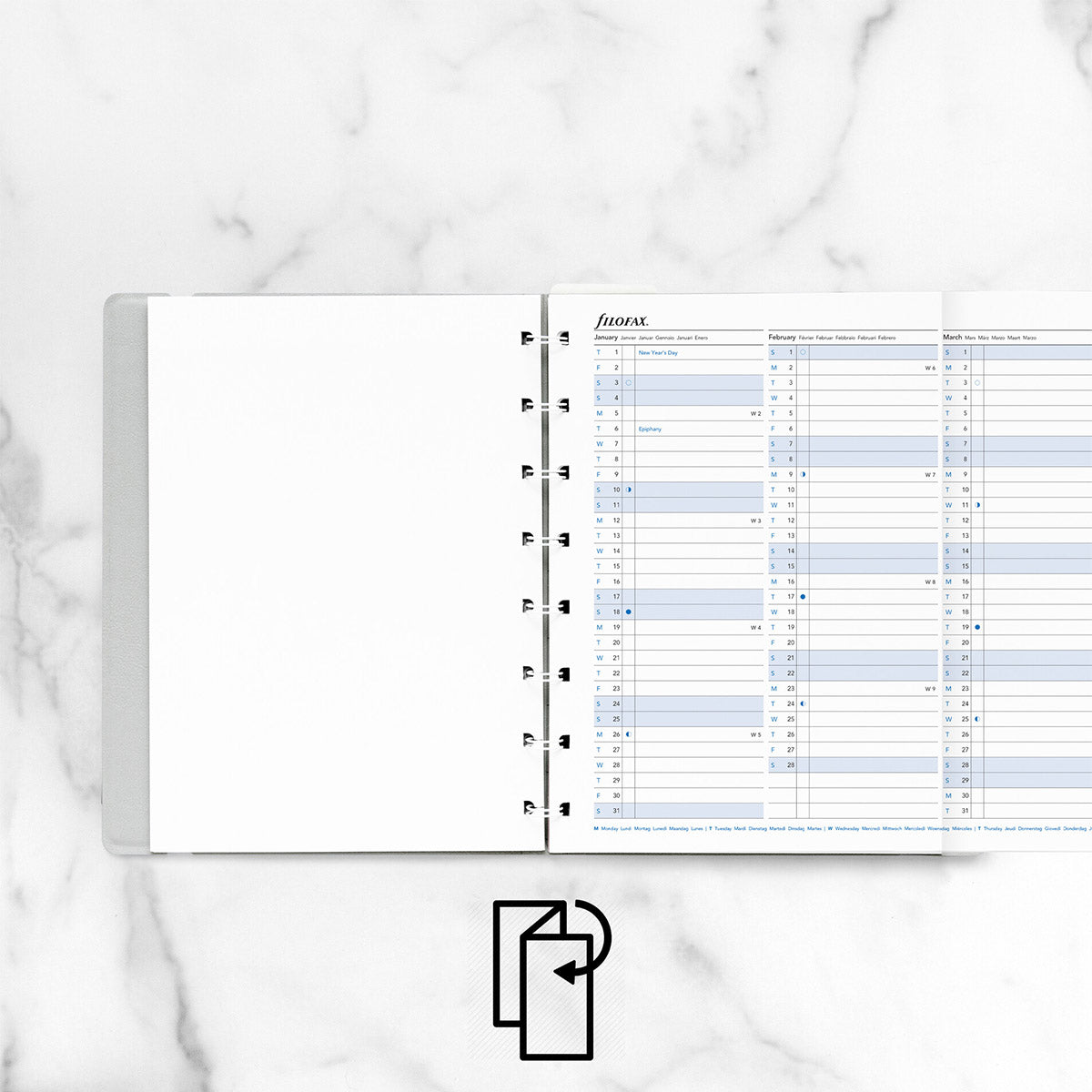 Filofax Hervulbaar Notitieboek A5 Jaarplanner 2026