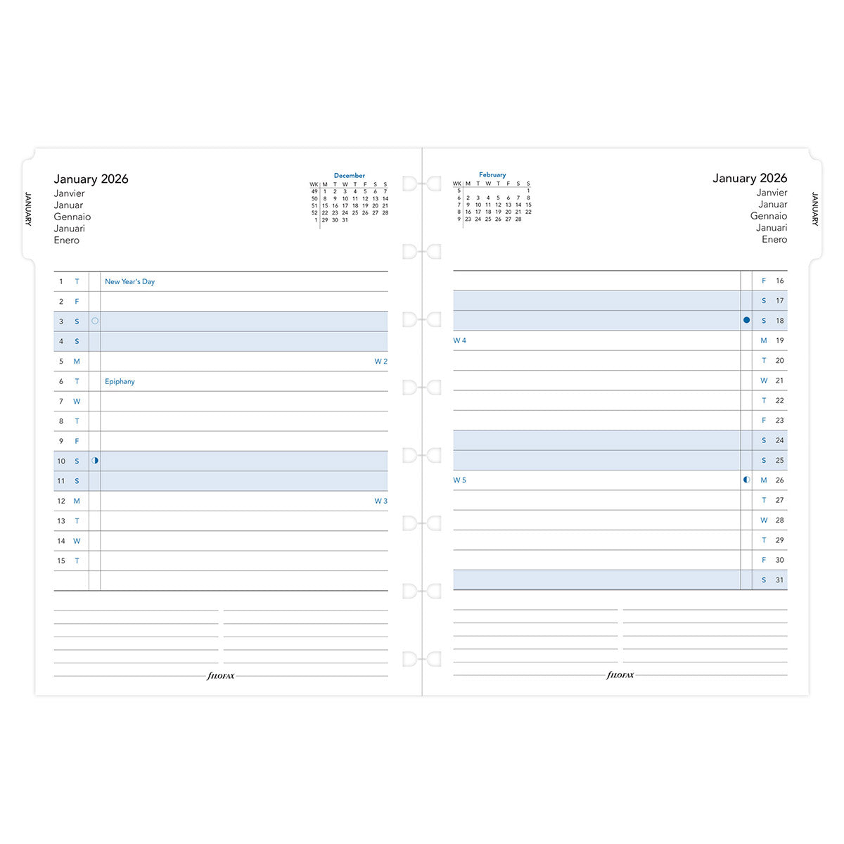 Filofax Hervulbaar Notitieboek A5 Maandplanner 2026