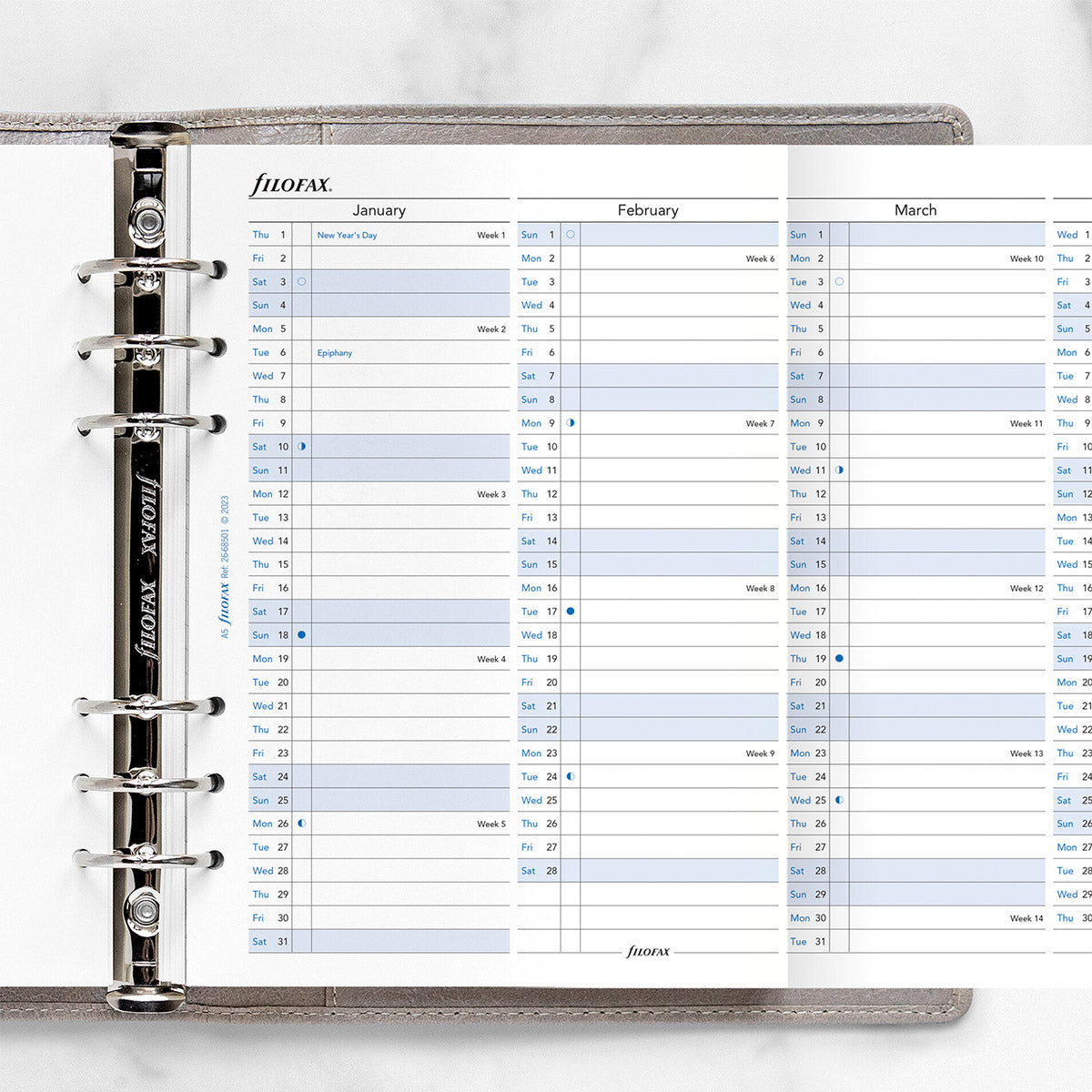 Filofax Clipbook & Organiser Jaarplanner 2026 A5 - Uitklapbaar - In een Filofax Organizer