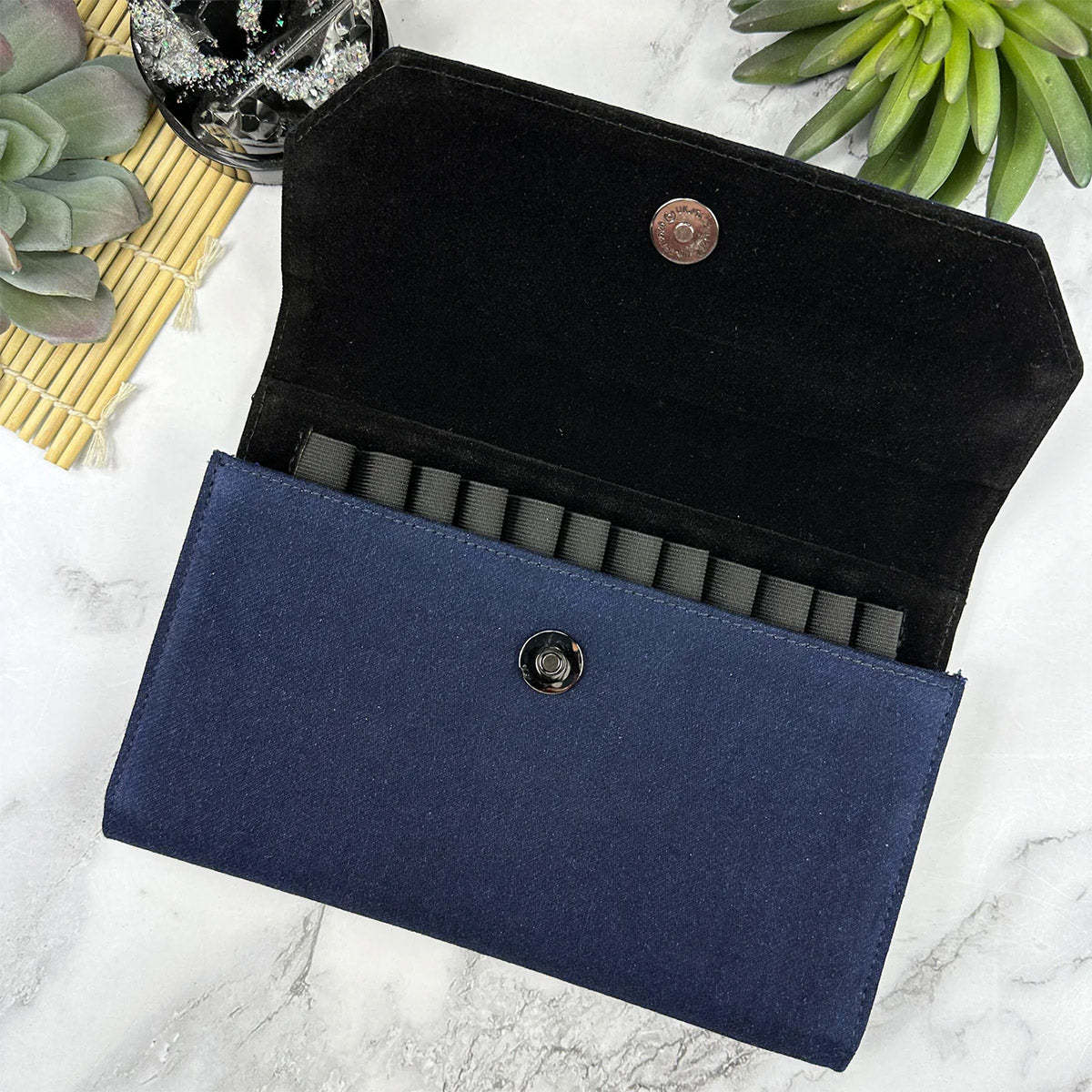 Girologio 12 Pen Folio - Denim open zonder pennen