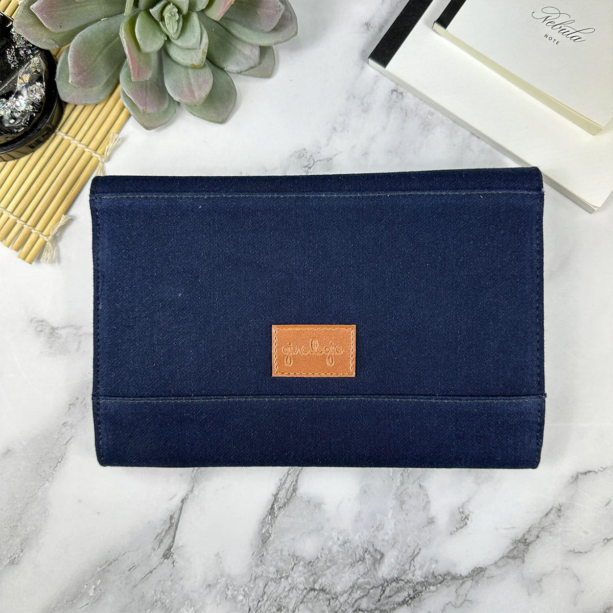 Girologio 12 Pen Folio - Denim achterkant