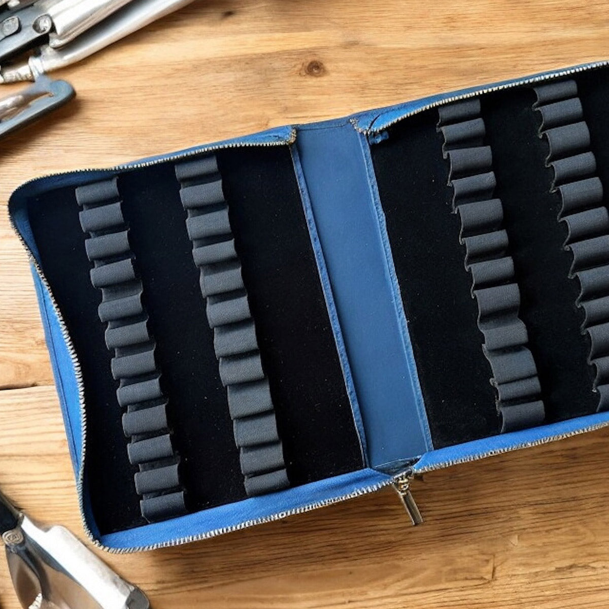 Girologio 24 Zip Pen Case - Royal Cobalt - Open 