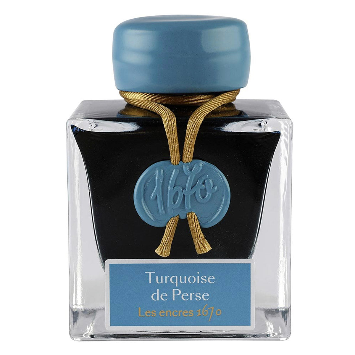 J. Herbin 1670 inktpot - Turquoise de Perse voorkant op een witte achtergrond
