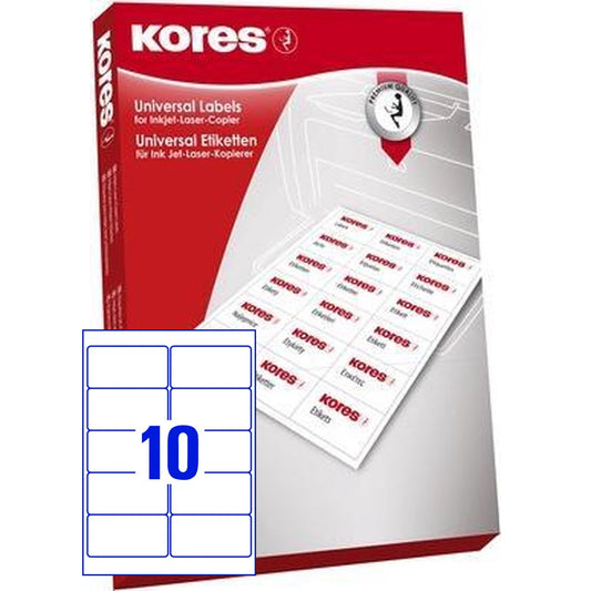 Kores Universele Labels - 1000 etiketten / 100 vel