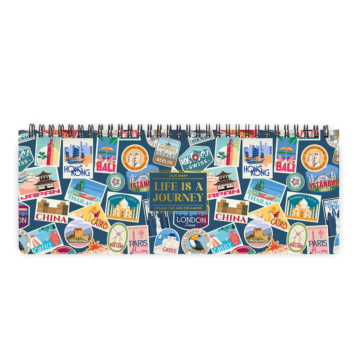 Legami Agenda 2026 Desk Planner - Travel Stickers