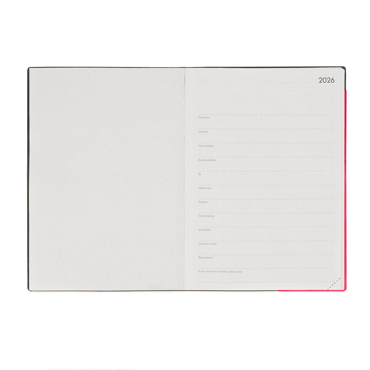 Legami Agenda 2026 Large - Cherry Bomb - Voorbeeld van de inhoudsopgave