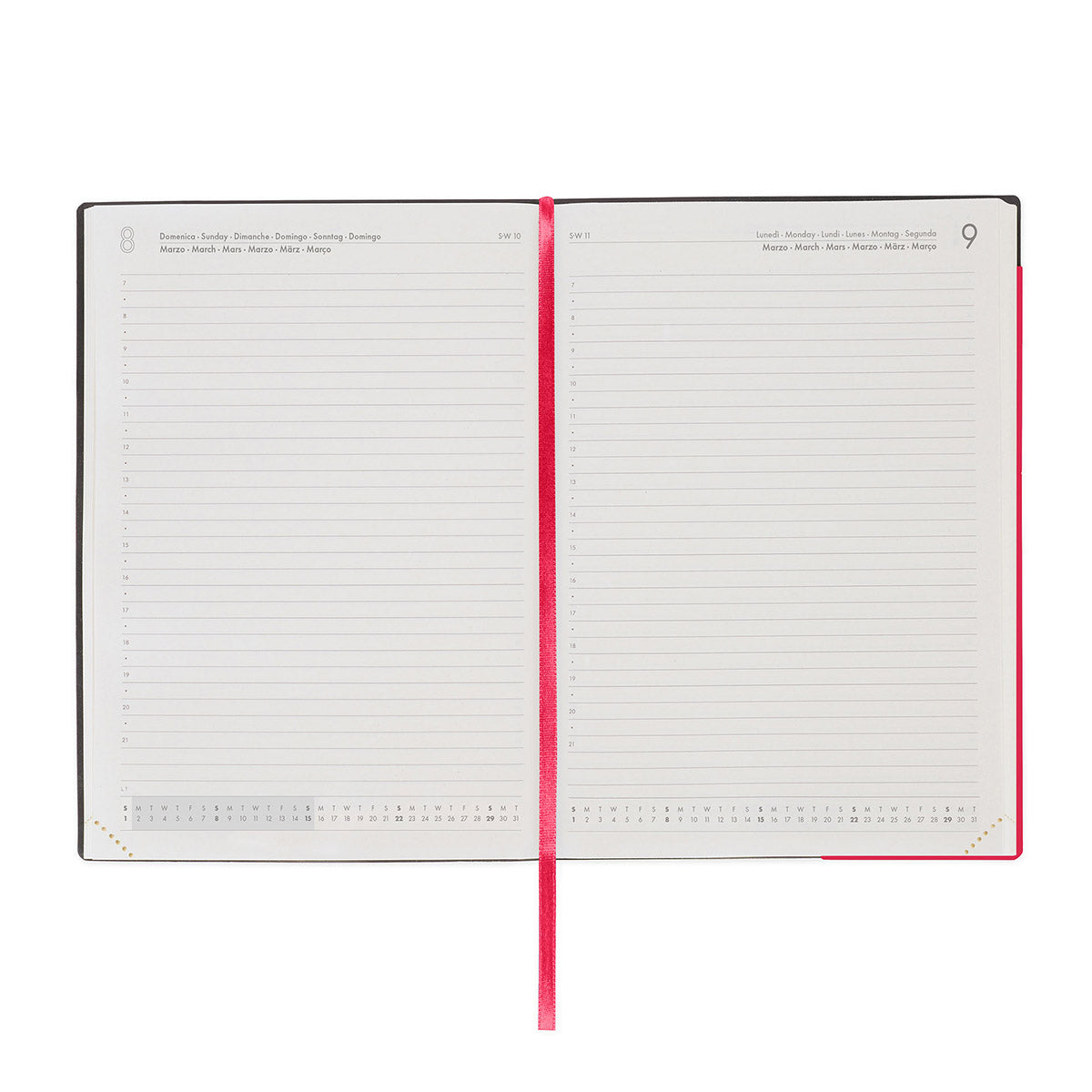 Legami Agenda 2026 Large - Cherry Bomb - Voorbeeld dagindeling