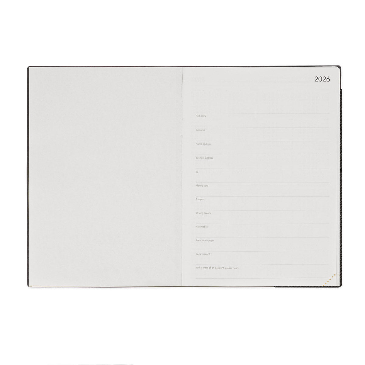 Legami Agenda 2026 Large - Deep Graphite - Inhoudsopgave