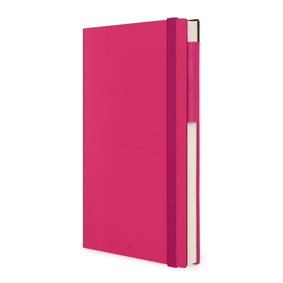 Legami Agenda 2026 Large - Raspberry - Voorkant Schuin van de agenda op een witte achtergrond
