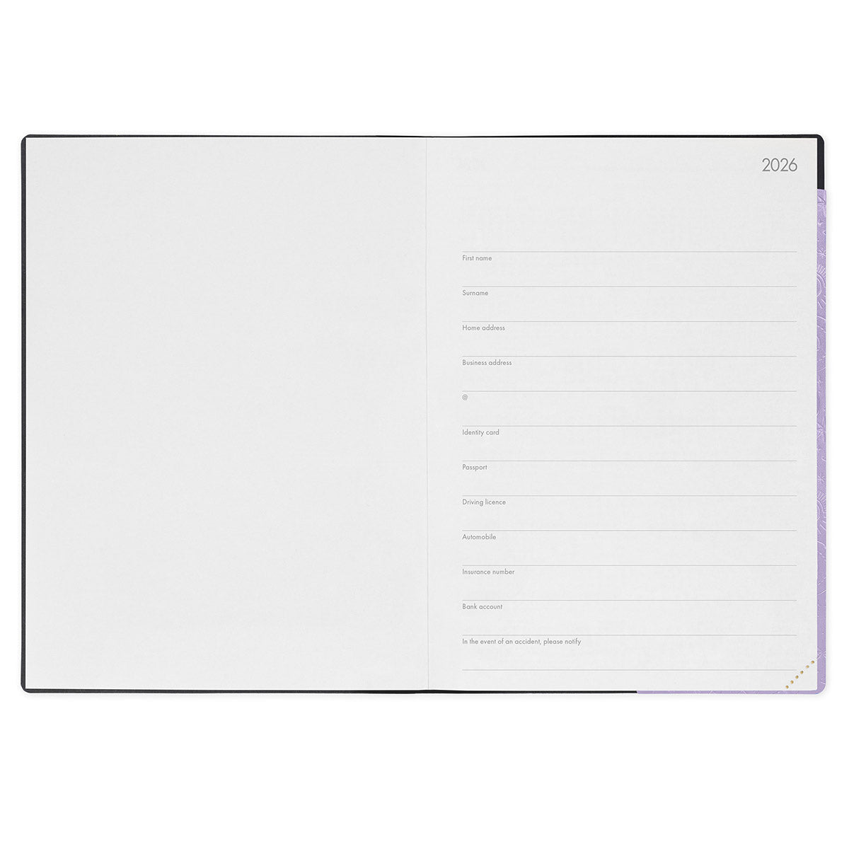 Legami Agenda 2026 Maxi - Mystic Lilac - 1e pagina van de agenda