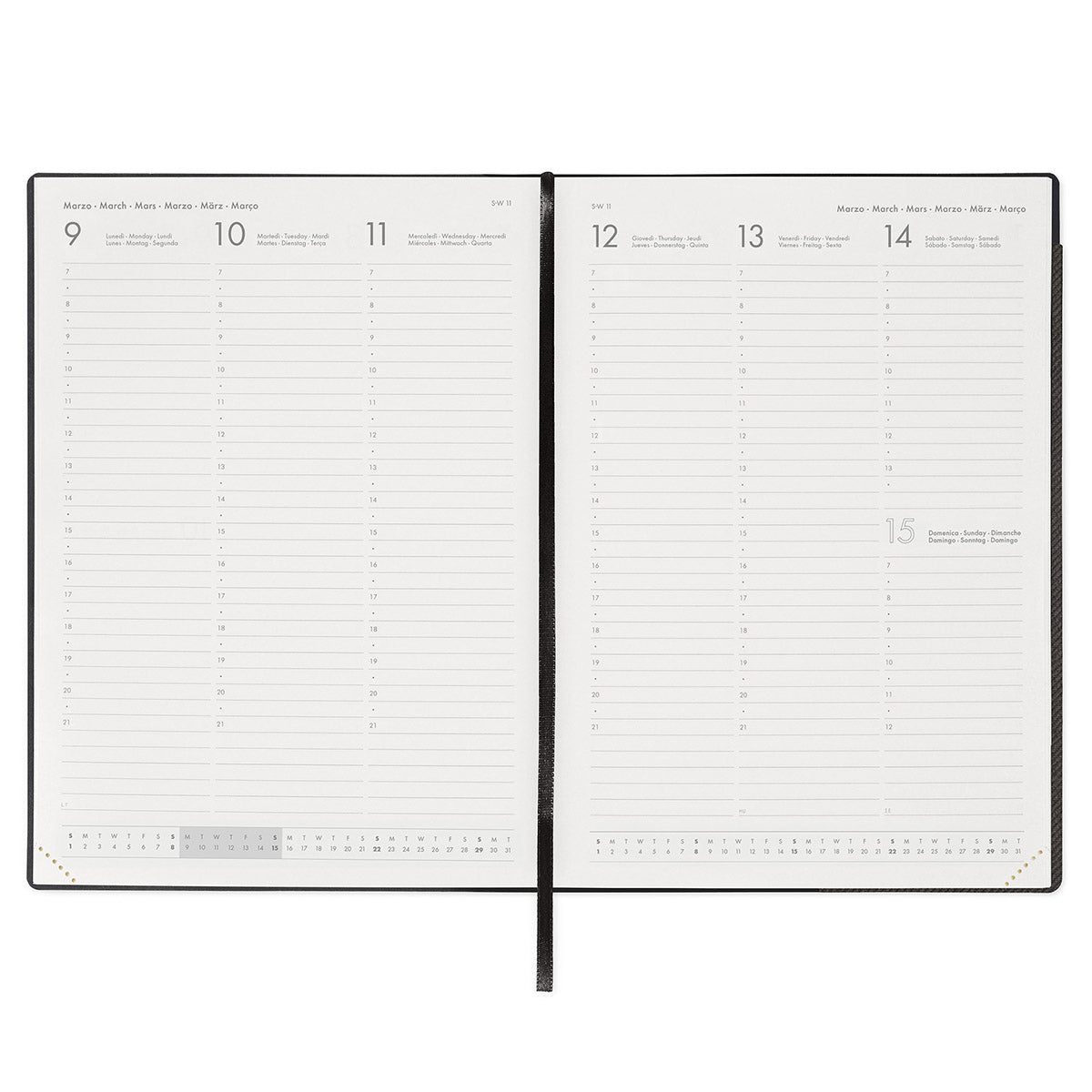 Legami Agenda 2026 Maxi Week - Deep Graphite - Overzicht van de weekindeling