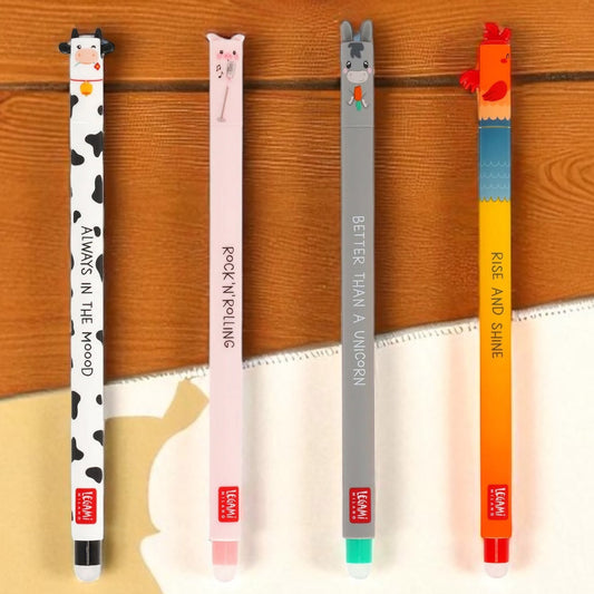 Legami Erasable Pen - Set van 4 - Farm Sweet Farm