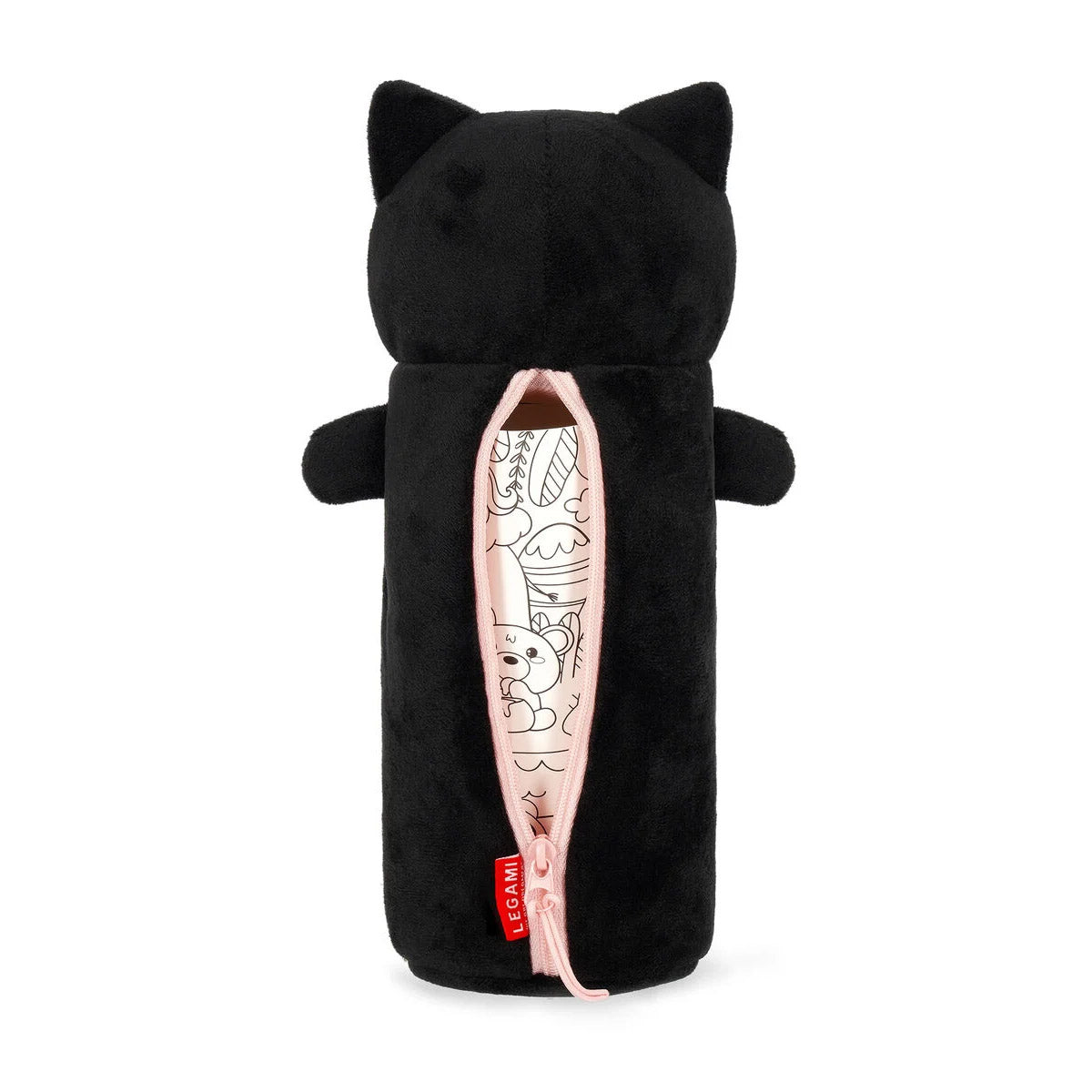 Legami Etui Super Soft - Kitty - Achterkant met rits open